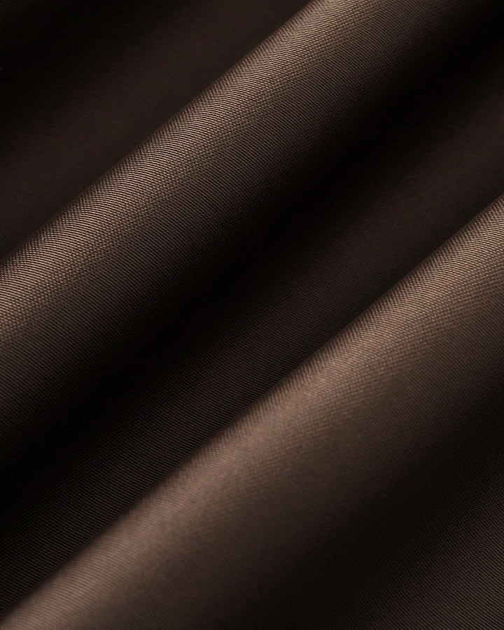 Coffee Satin Tie Neck Mini Dress