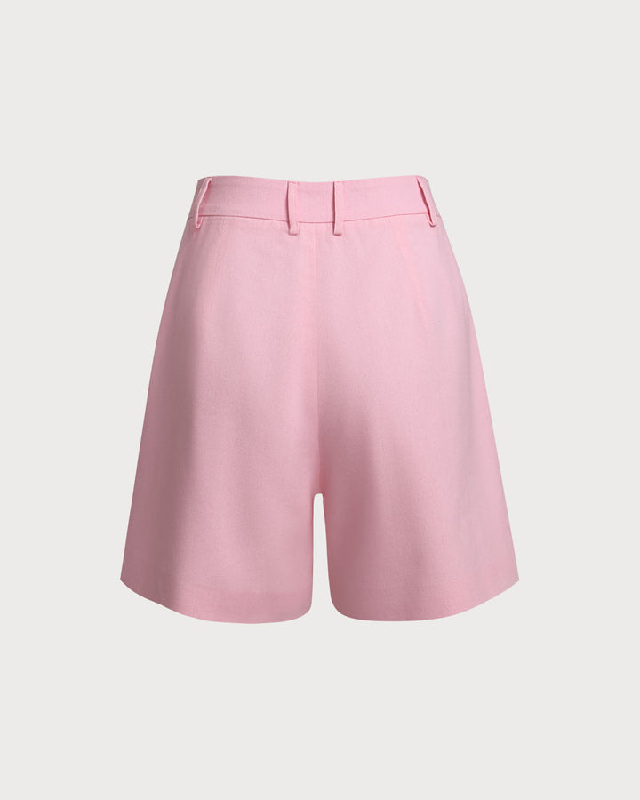 Pink Ruched Pocket Shorts
