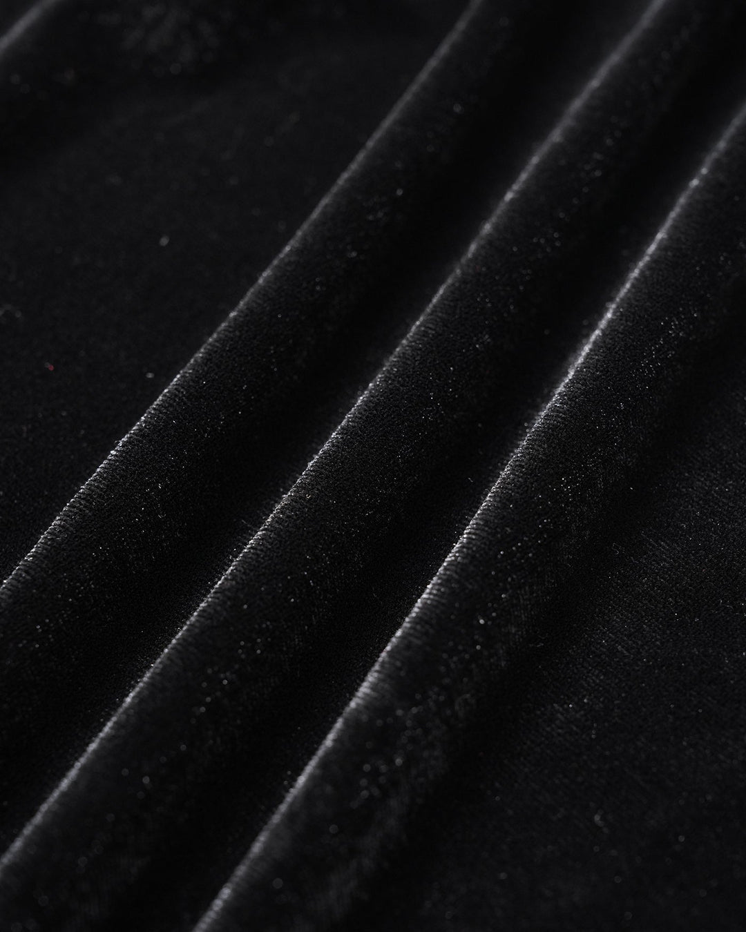 Black Square Neck Velour Midi Dress